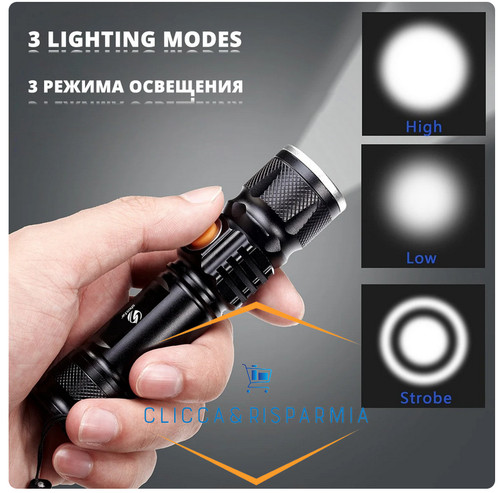 Torcia led ricaricabile - torcia, a