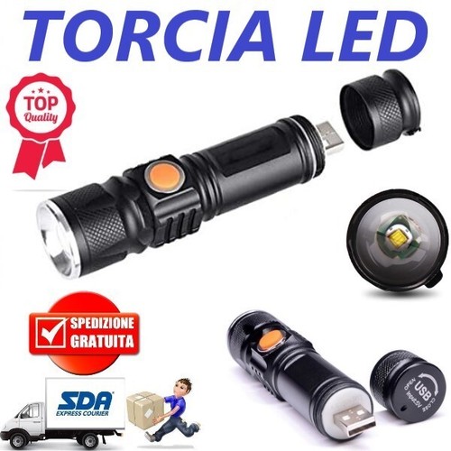 Torcia led ricaricabile - torcia, usb