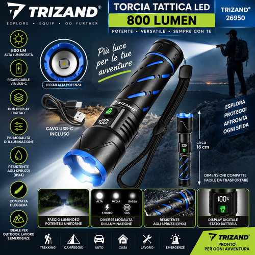Torcia tattica led - led, 800